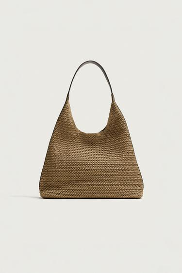 Zara ISPREPLETENA SHOPPER TORBA – Bjeličasta