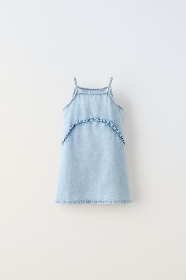 DENIM STRAPPY DRESS - Light blue by Zara - Image 0