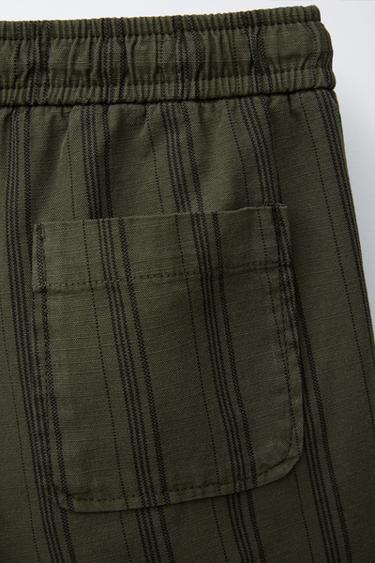 BERMUDA IMPRIMÉ RAYURES - Kaki de Zara - Image 3