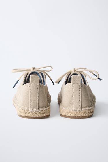 JUTE LEATHER DERBY SHOES - LIMITED EDITION - Stone Grey by Zara - Image 4