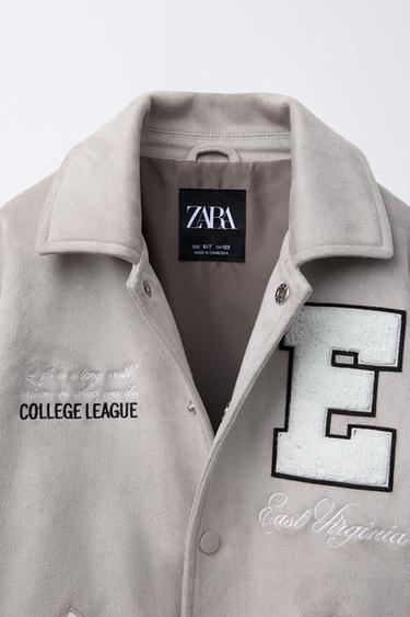 BLOUSON AVIATEUR EN MATIÈRE SYNTHÉTIQUE - Sable de Zara - Image 2