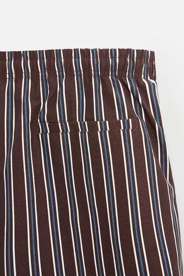 STRIPED MID-LENGTH SWIMMING TRUNKS - Burgundy by Zara - Image 9