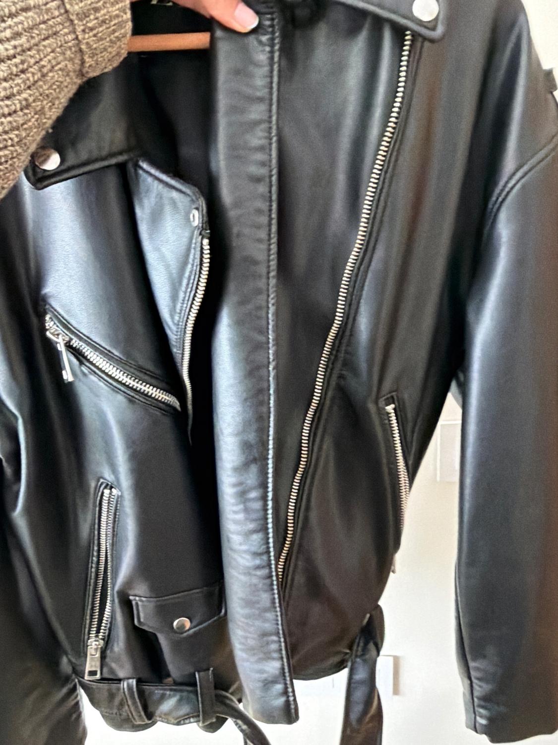 OVERSIZED FAUX LEATHER BIKER JACKET - Image 3