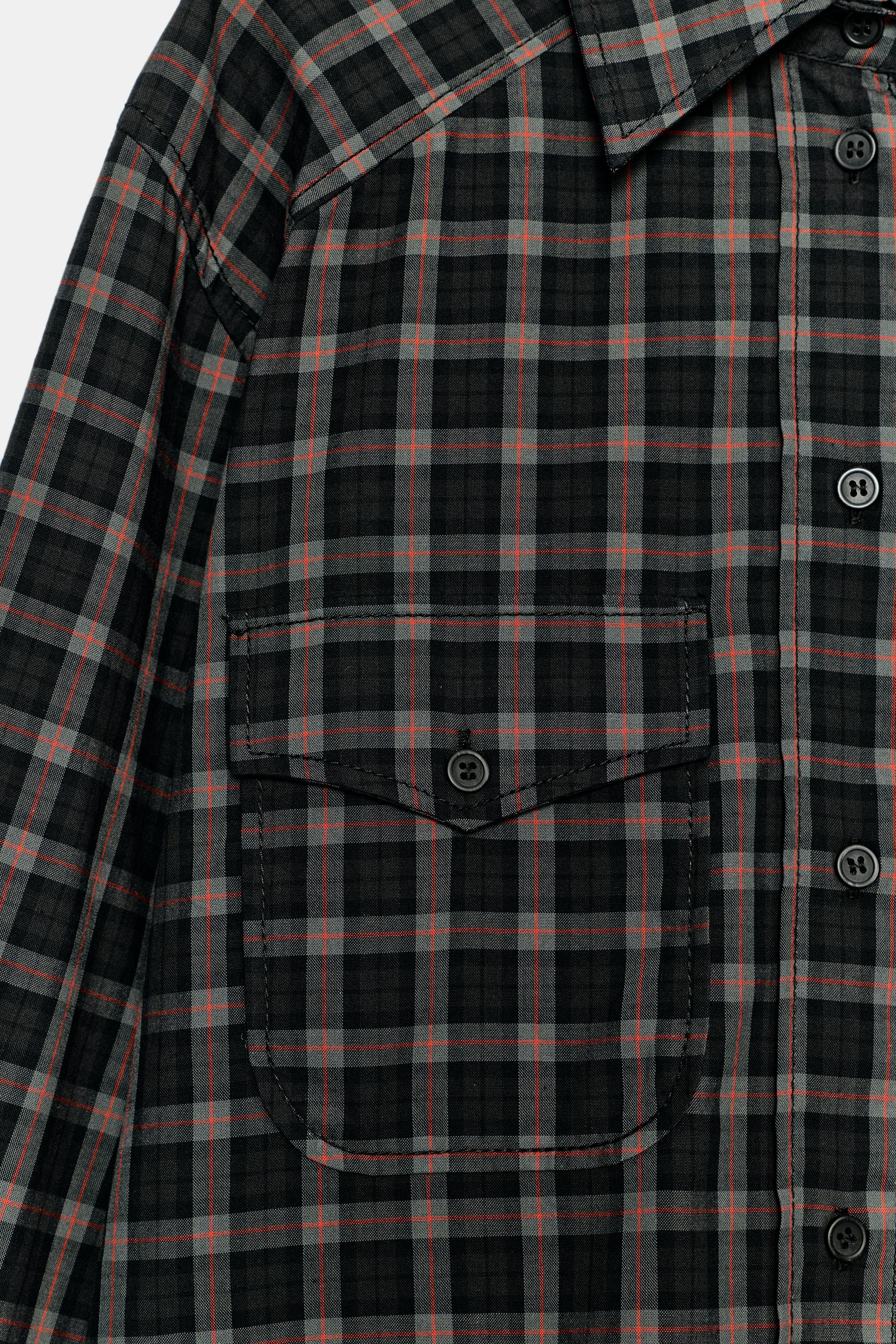 CHEMISE OVERSIZE EN POPELINE À CARREAUX