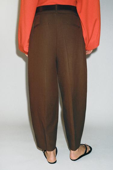 BALLOON TROUSERS WITH BELT - Brown by Zara - Image 2