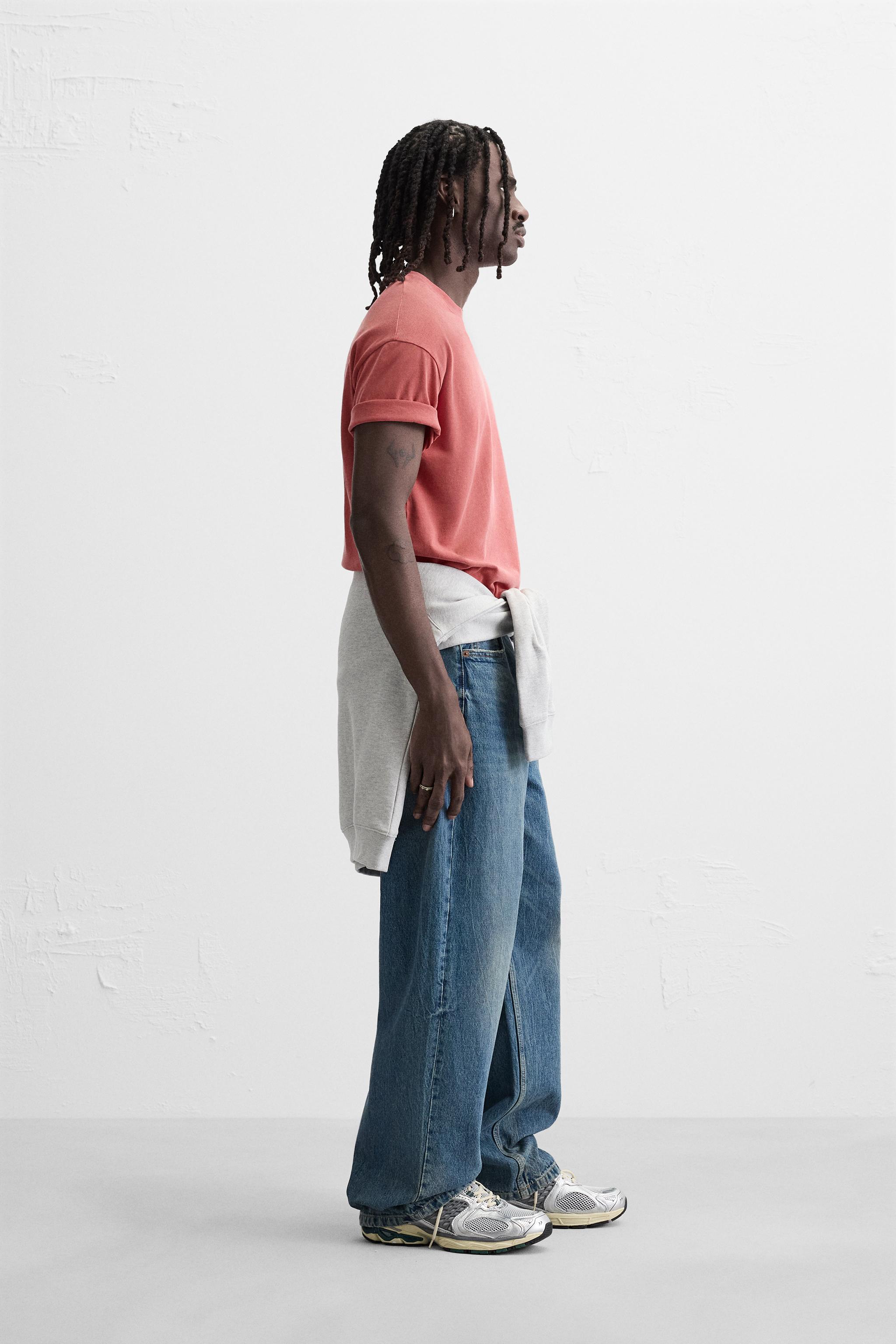 ウォッシュ加工バーシティTシャツ - レッド | ZARA Japan / 日本