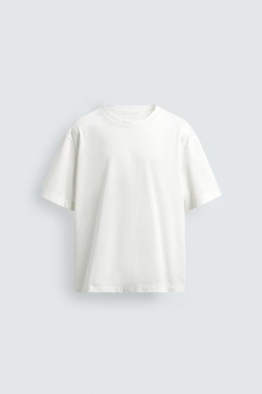 CROPPED FIT MERCERISED T-SHIRT - White by Zara