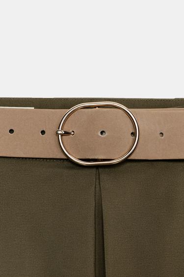 SKORT WITH BELT - Khaki by Zara - Image 8