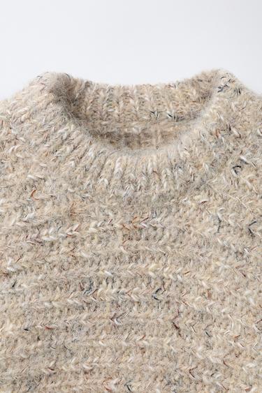 PULL EN TRICOT AVEC LAINE - Beige chiné de Zara - Image 2