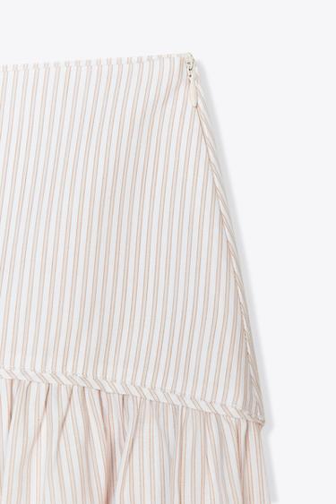 STRIPED MINI SKIRT - Ecru / Beige by Zara - Image 7