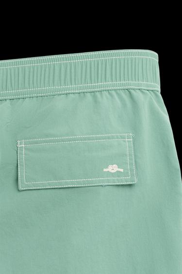 Zara CONTRAST WASH MEDIUM SWIMSUIT - Green