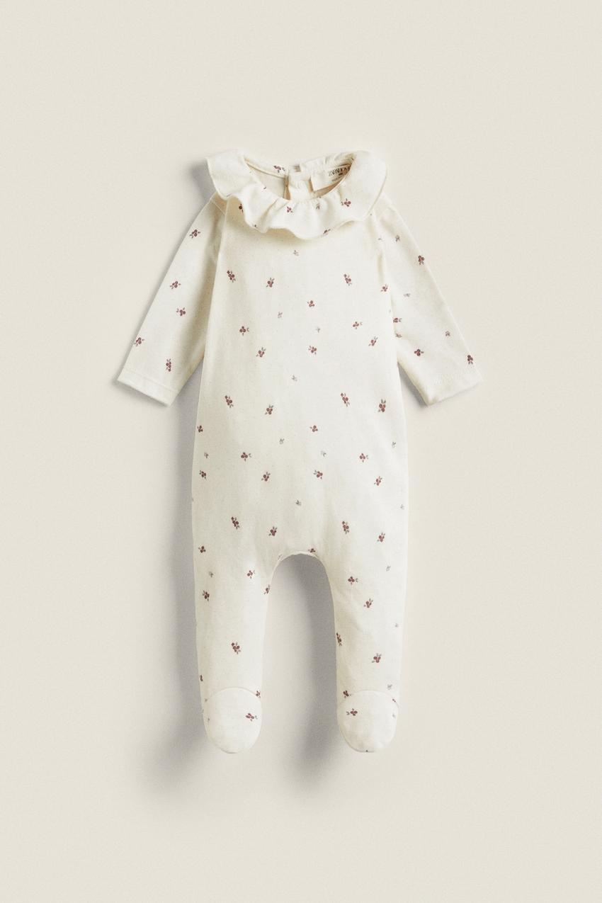 Buy Cream Printed Baby 2 Piece Quilted Dungarees And Bodysuit Set