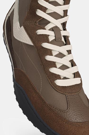 HIGH-TOP SNEAKERS - Brown by Zara - Image 7