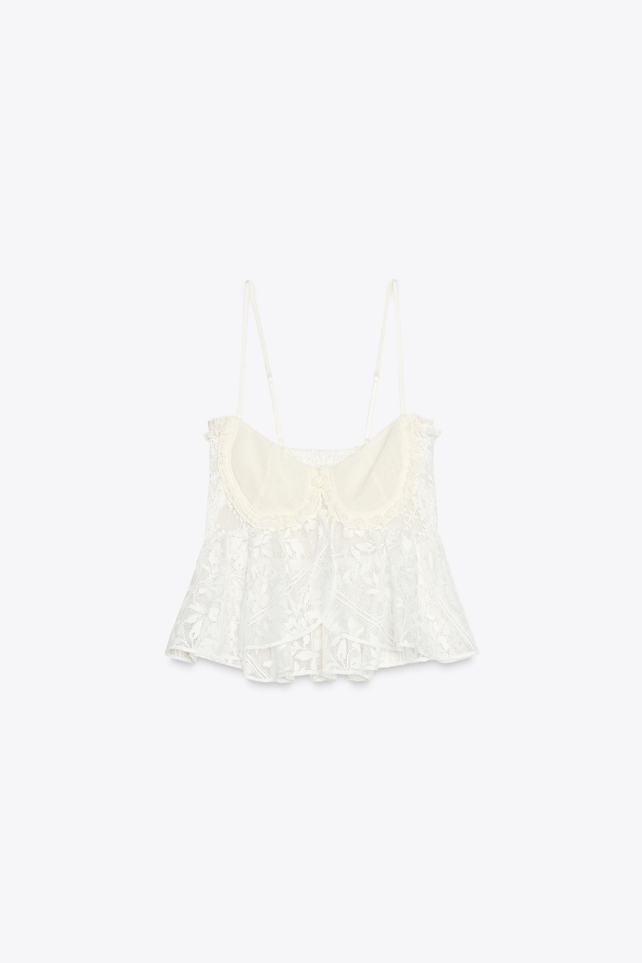 LACE CAMISOLE TOP - Ecru | ZARA United States