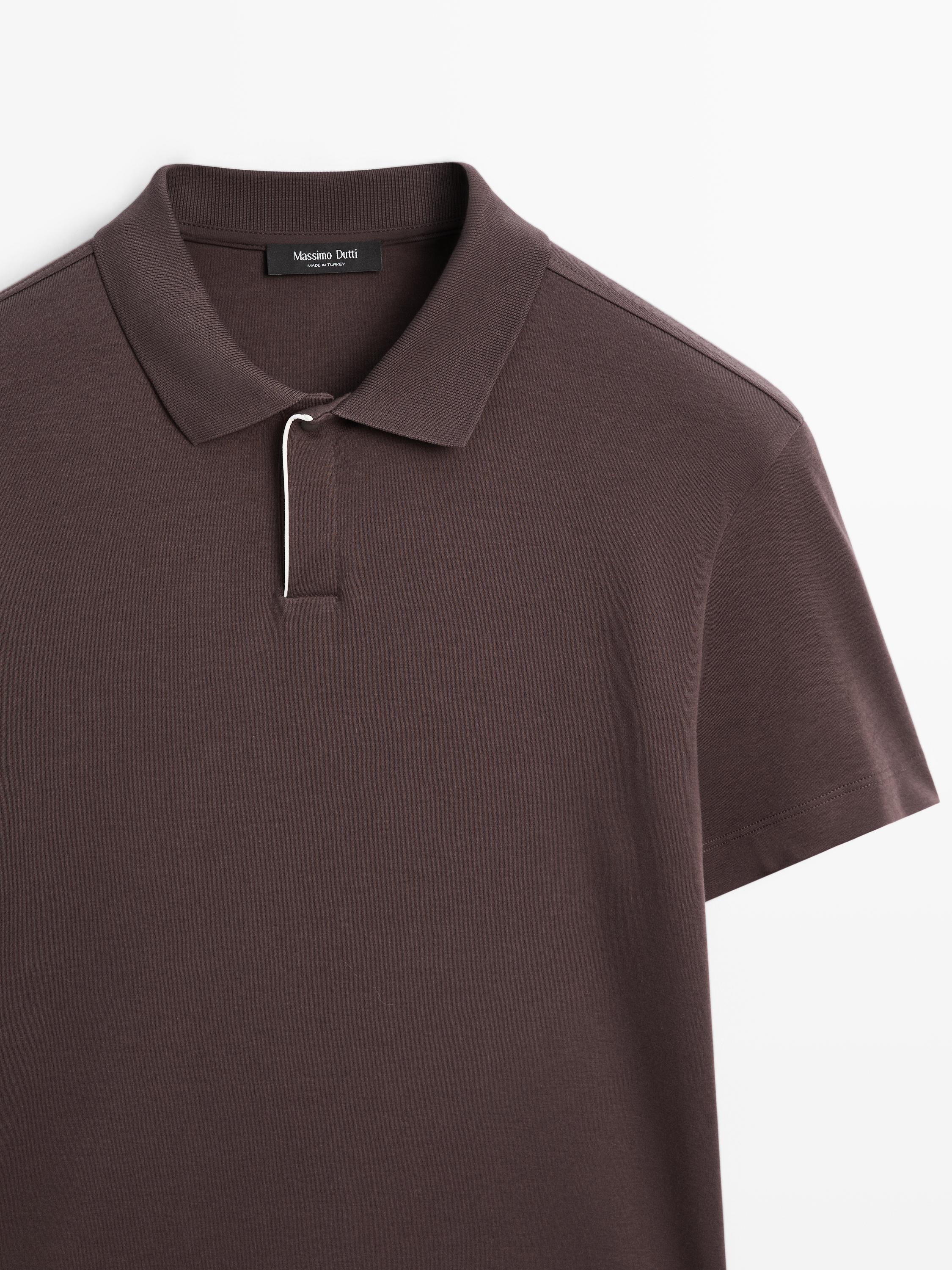 Short sleeve polo shirt with placket detail