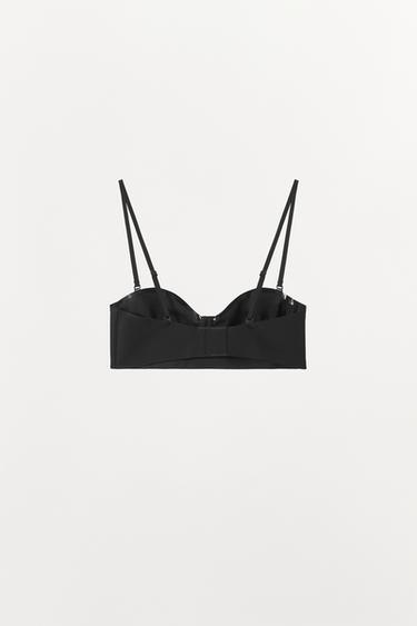 SOUTIEN-GORGE À ARMATURES AVEC POLYAMIDE - Noir de Zara - Image 1
