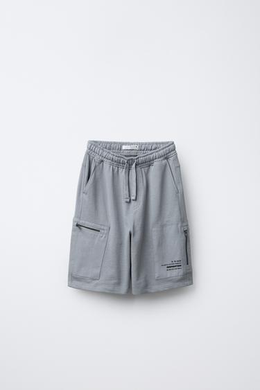 Zara STRAIGHT CARGO POCKET SHORTS - Blue gray - Image 0