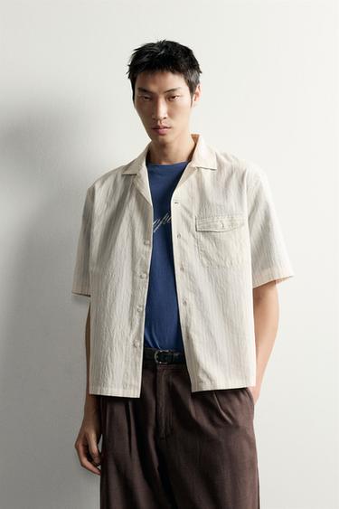 RELAXED FIT STRIPED SHIRT WITH POCKET - striped by Zara