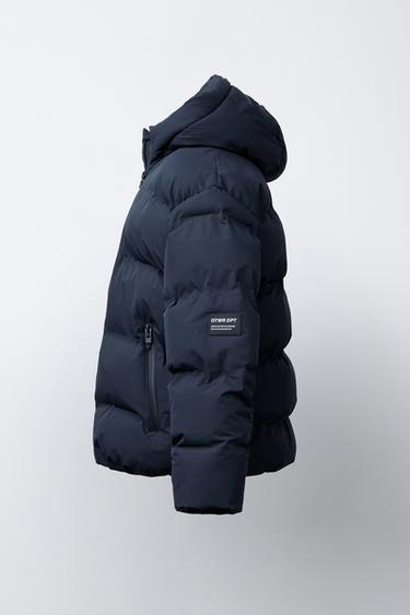 WATER-REPELLENT LABELLED PADDED COAT - Navy blue by Zara - Image 2