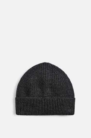 GORRO DE TRICÔ DE LÃ - Cinza-vigoré da Zara