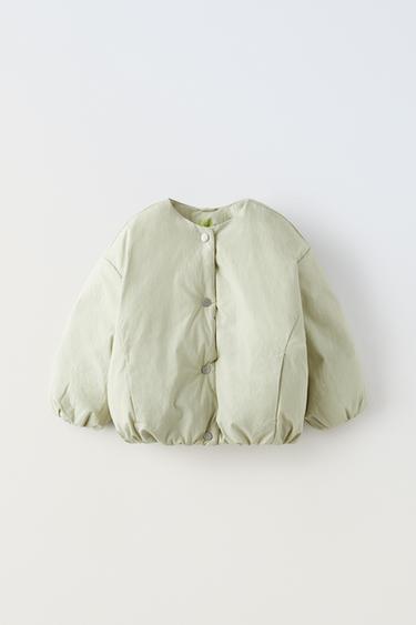 WATER-REPELLENT PADDED JACKET WITH EMBROIDERED BOWS - Light green by Zara - Image 0