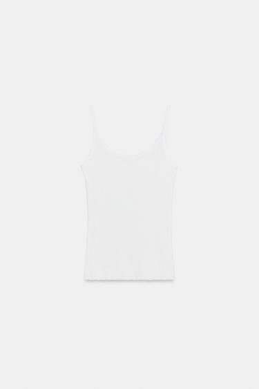 HAUT À BRETELLES - Blanc de Zara - Image 5