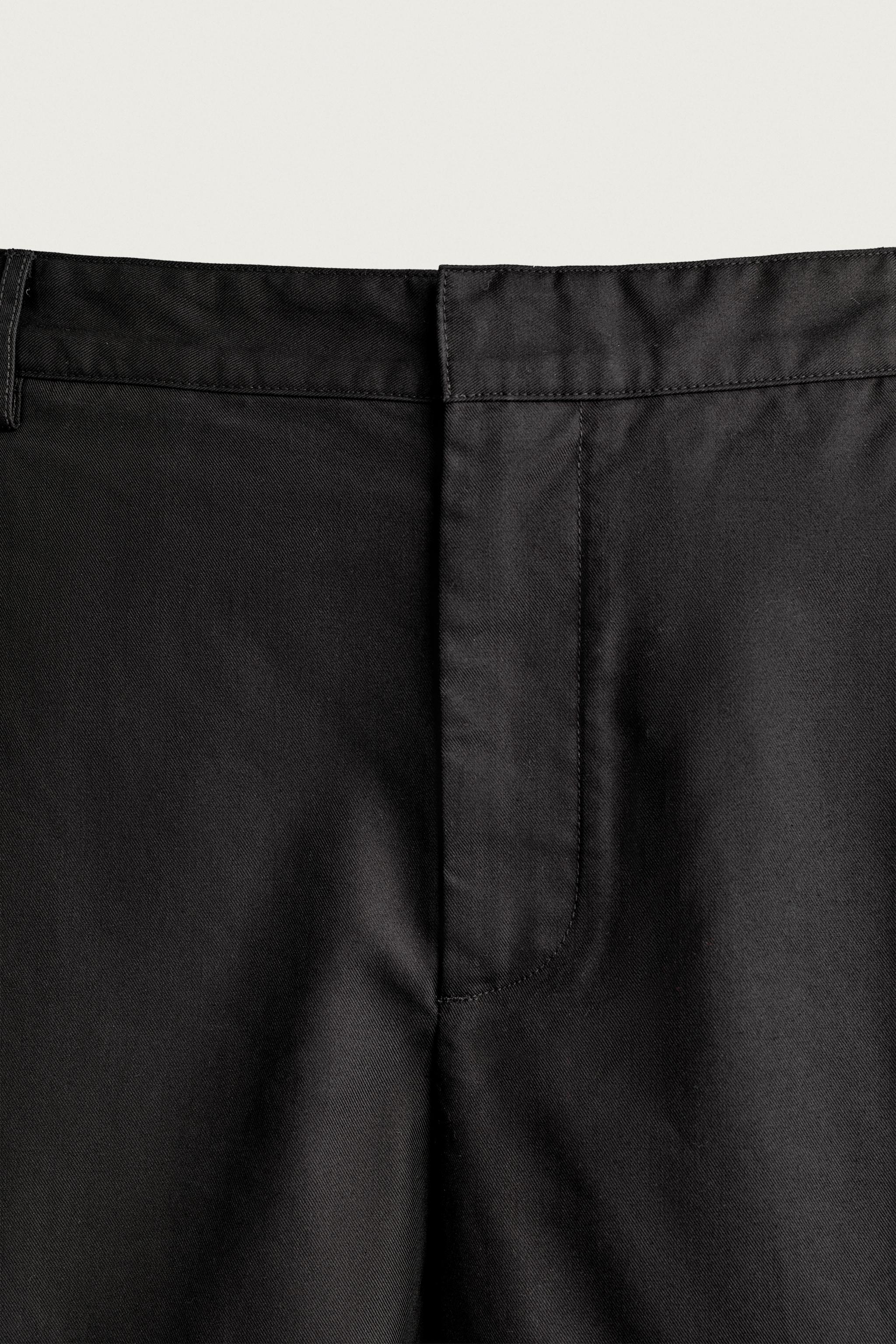 Мужские брюки Zara RELAXED FIT CULOTTE PANTS WITH SIDE PLEATS — фото 9