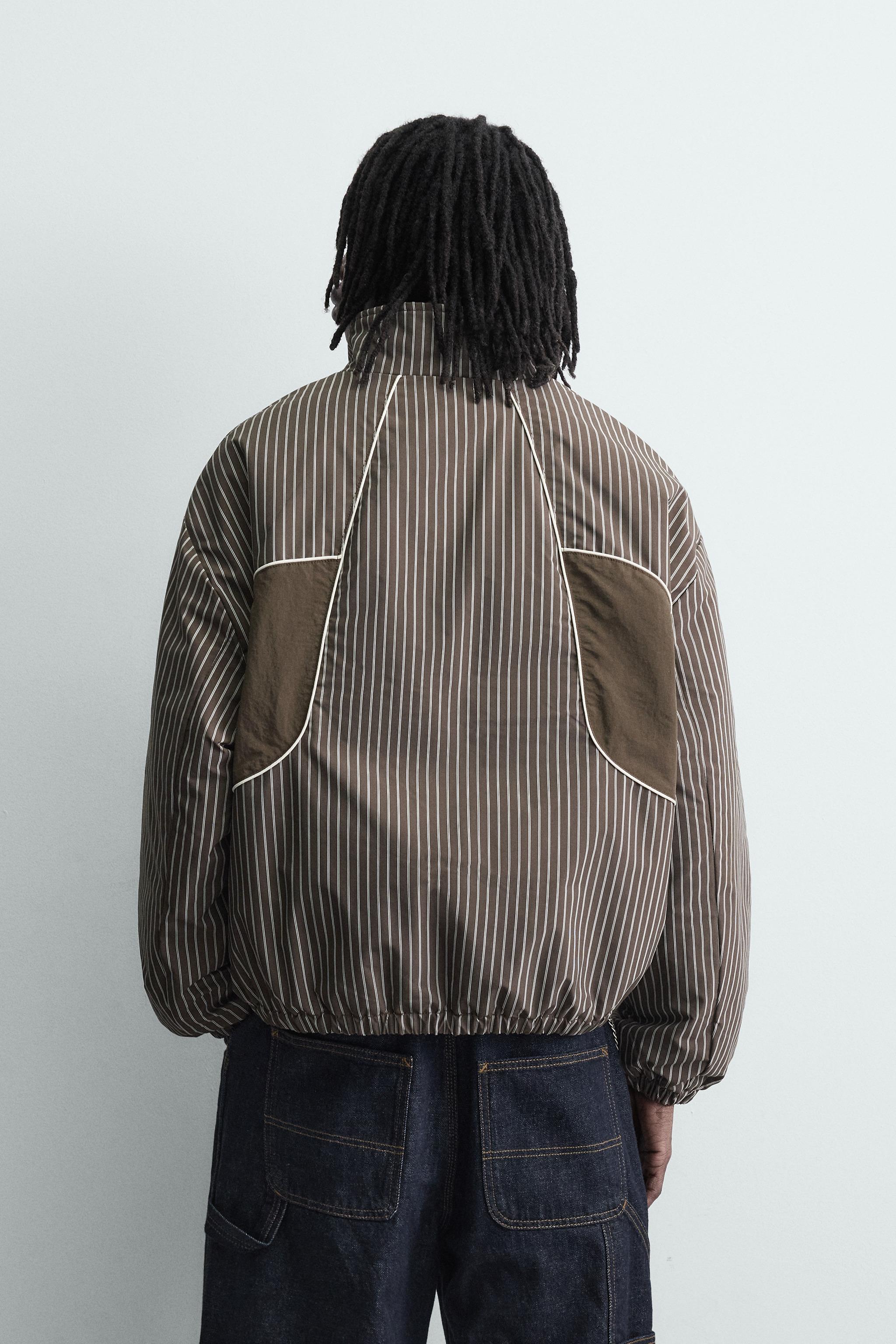 STRIPED BOXY FIT JACKET