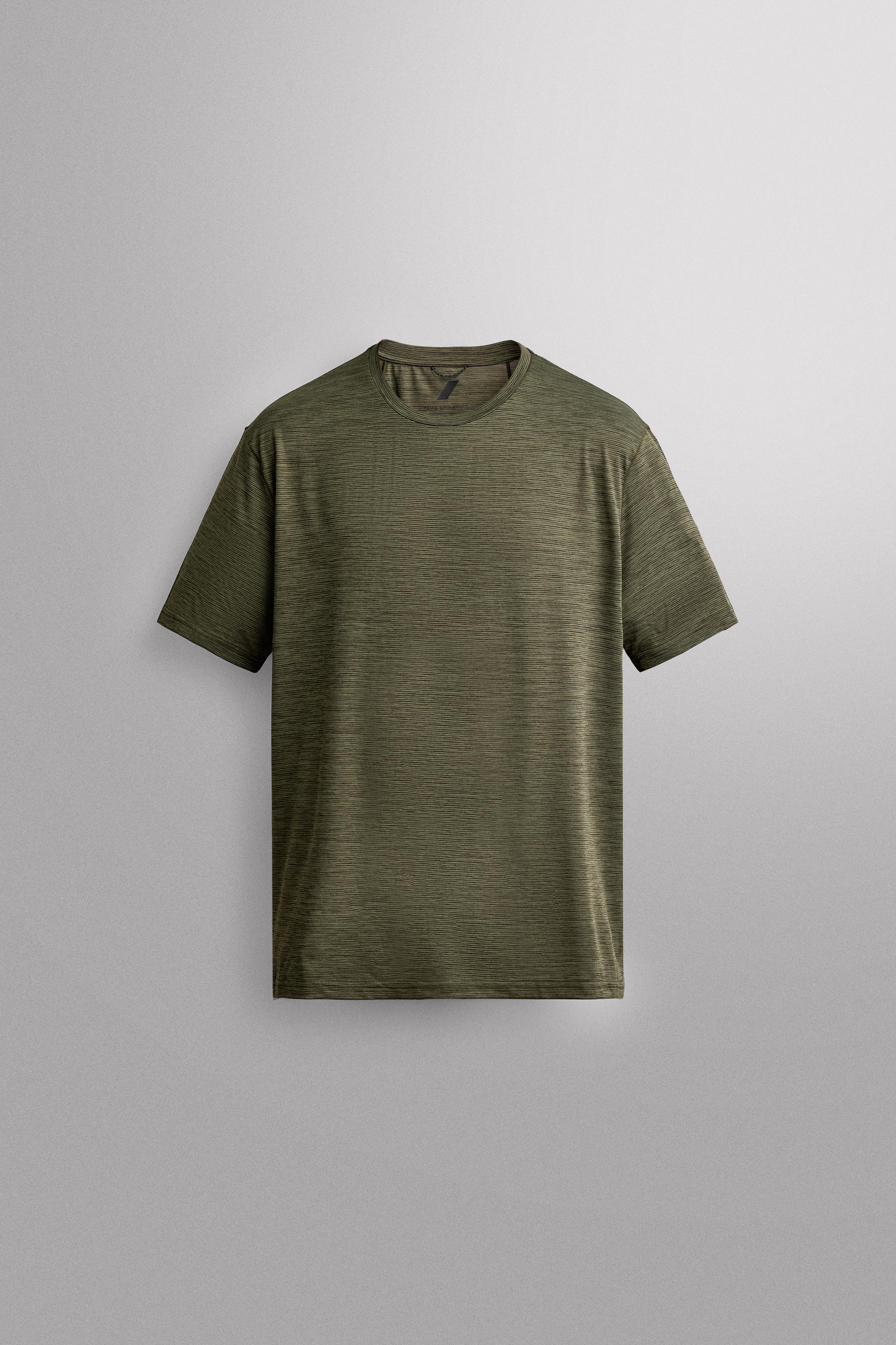 STRIPED TECHNICAL JACQUARD T-SHIRT