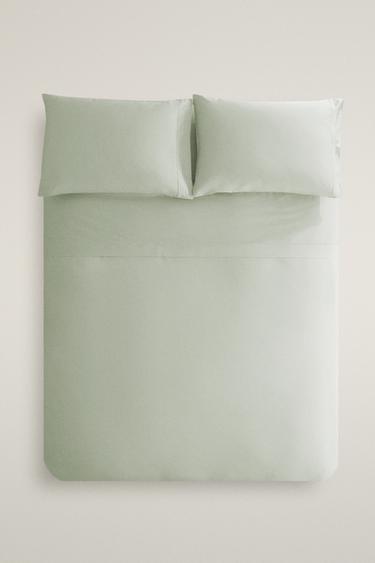 SATEEN DUVET COVER (300 THREAD COUNT) - Mint by Zara