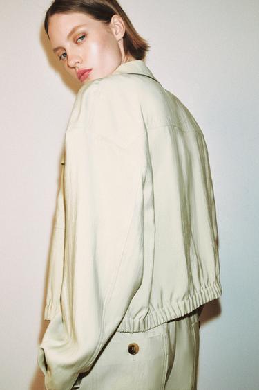 VESTE COURTE À POCHES ET RABAT - Vert d'eau de Zara - Image 3