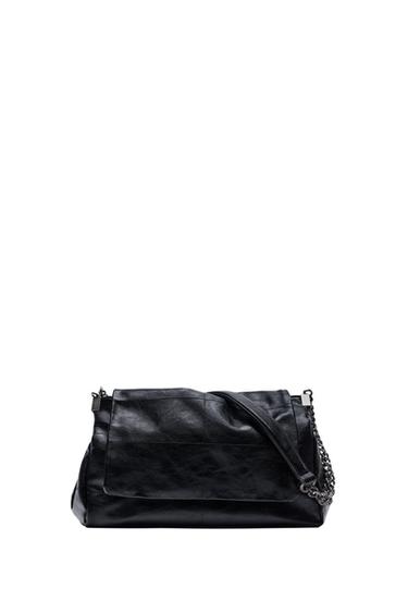 حقيبة كتف بطية روك - أسود الخاص بـ Zara