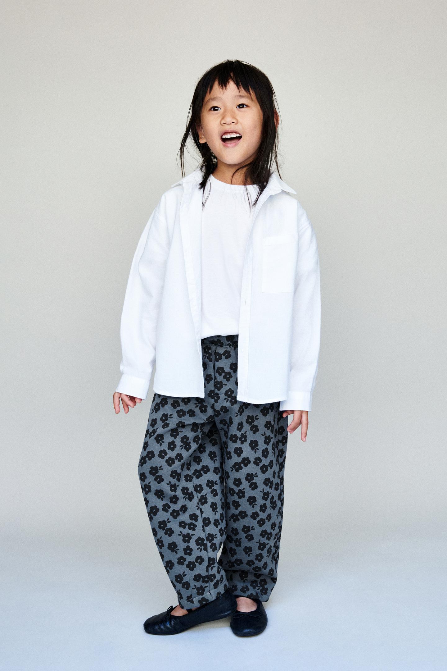 Детские брюки Zara Floral Balloon Fleece, цвет: Светлый синий