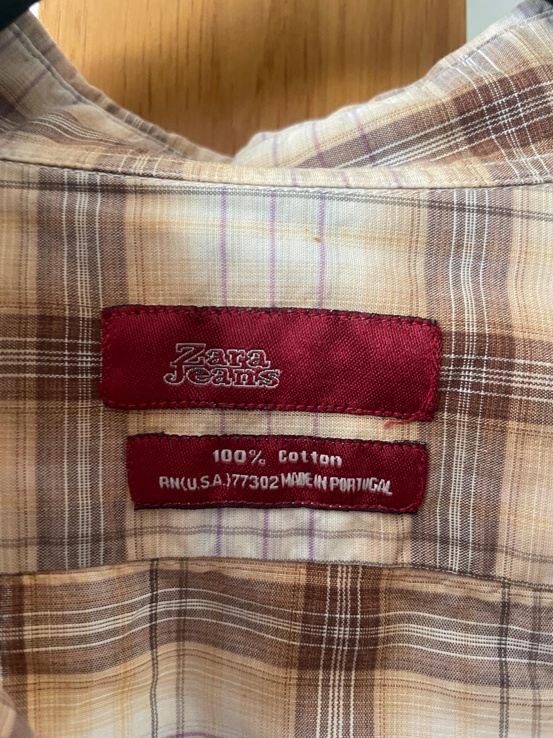 CAMISA DE CUADROS MARRÓN CLARO - Image 3