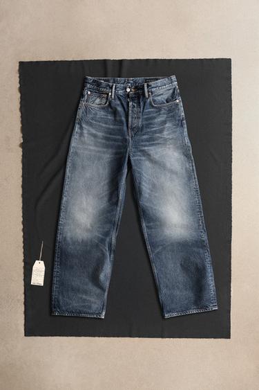 JEANS RELAXED CALÇAS DIREITAS LIMITED EDITION - Azul-médio da Zara