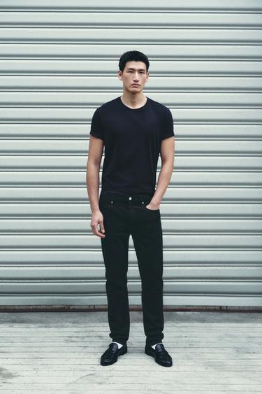 Zara 基本款修身牛仔褲 - 黑色
