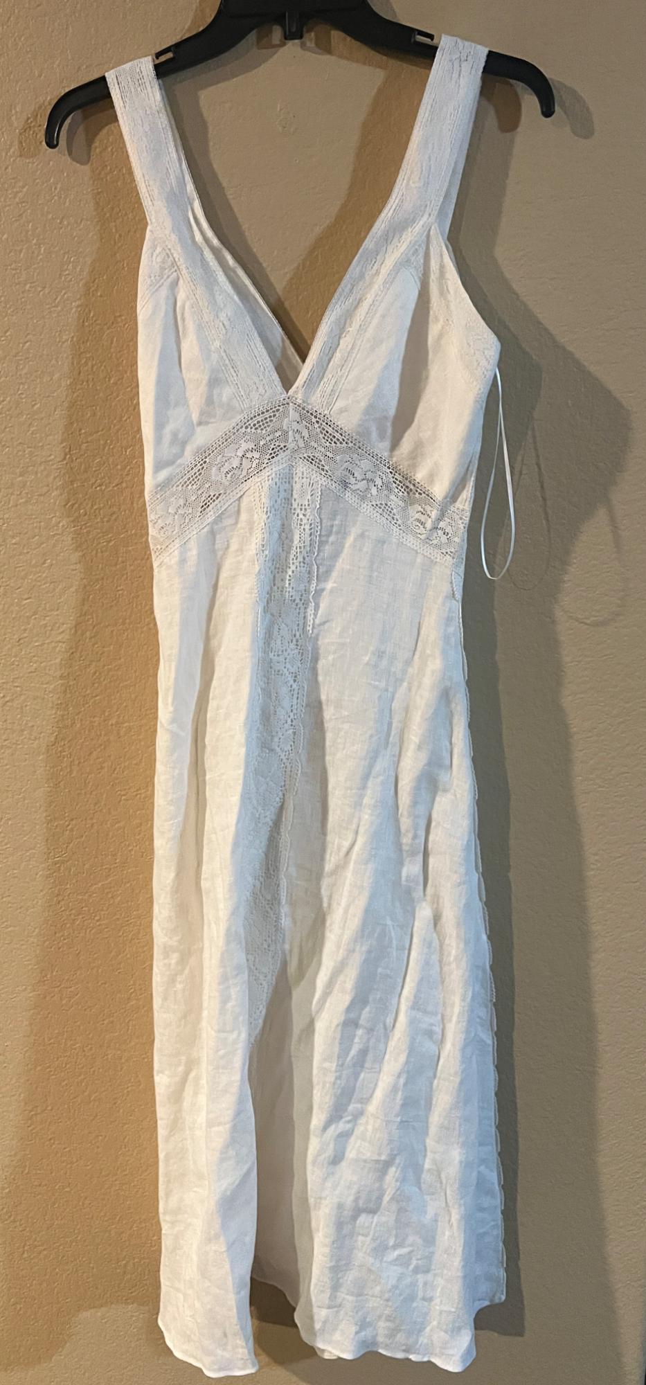 NEW ZARA ZW COLLECTION LONG VNECK SLIP DRESS WHITE 4786/012 NEW - Image 5