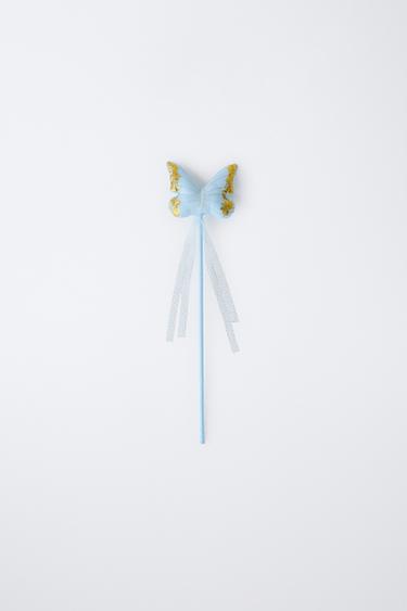 ΡΑΒΔΙ ΠΕΤΑΛΟΥΔΑ ΜΕ ΤΟΥΛΙ ΚΑΙ ΓΥΑΛΙΣΤΕΡΕΣ ΛΕΠΤΟΜΕΡΕΙΕΣ - Μπλε του Zara