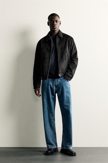 CAZADORA EFECTO ANTE REGULAR FIT - Negro de Zara - Imagen 0