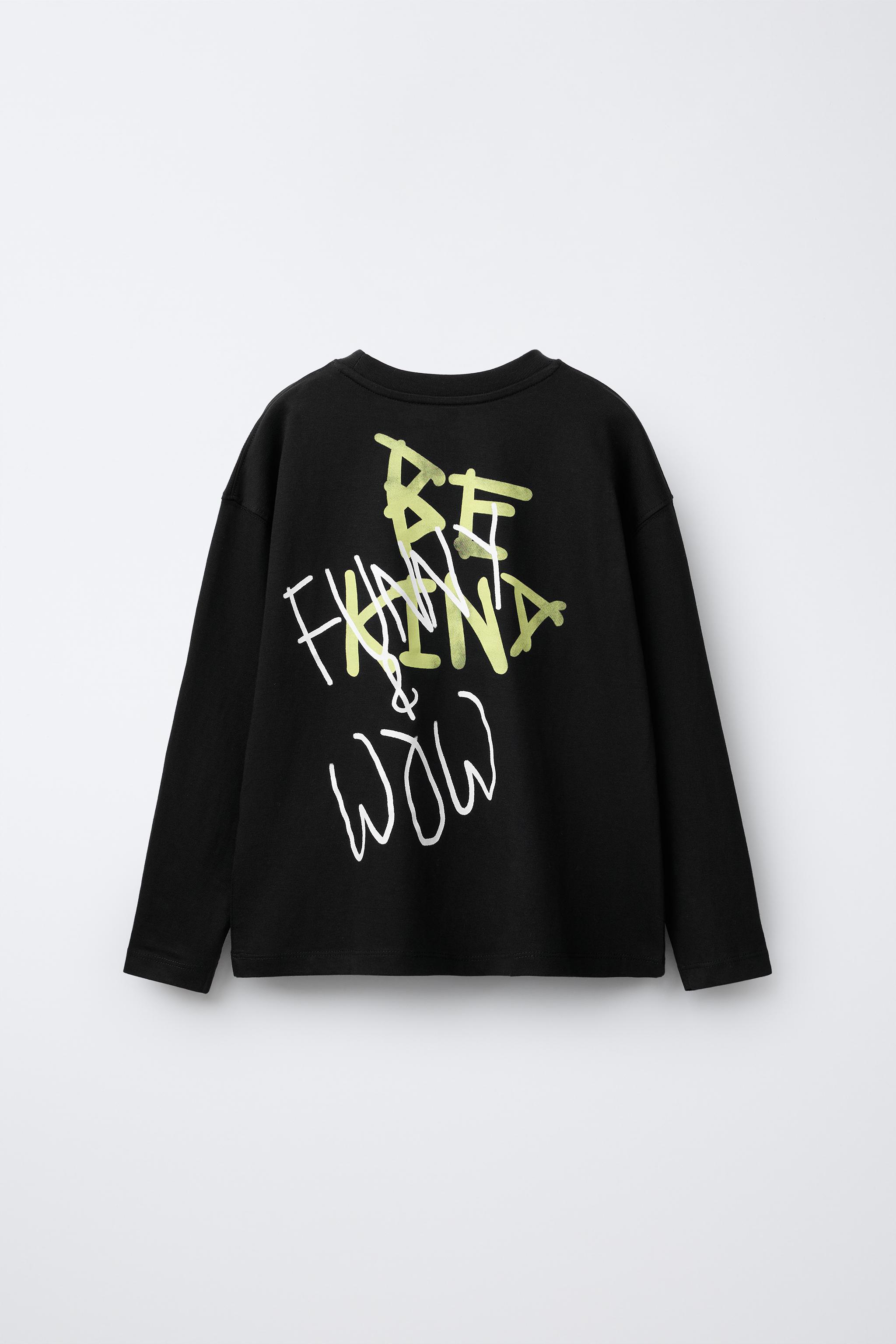 GRAFFITI TEXT T-SHIRT - Oyster-white | ZARA Canada