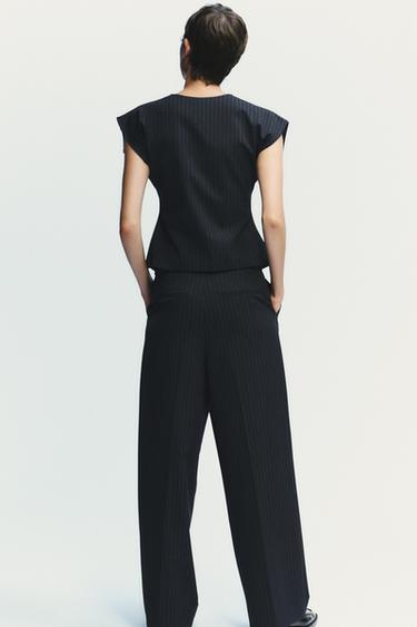 GILET À RAYURES TENNIS - Bleu marine de Zara - Image 2