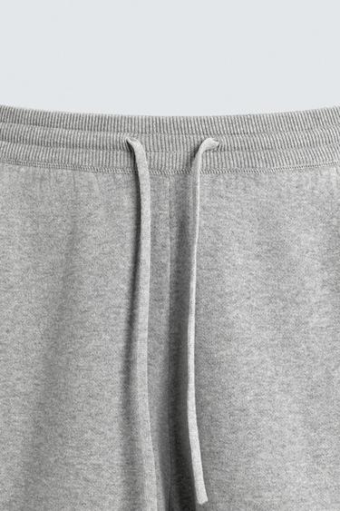 PANTALON EN MAILLE COUPE LARGE - Gris chiné de Zara - Image 9