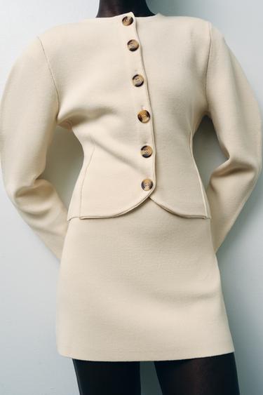 FITTED CARDIGAN WITH BUTTONS - Beige by Zara - Image 3