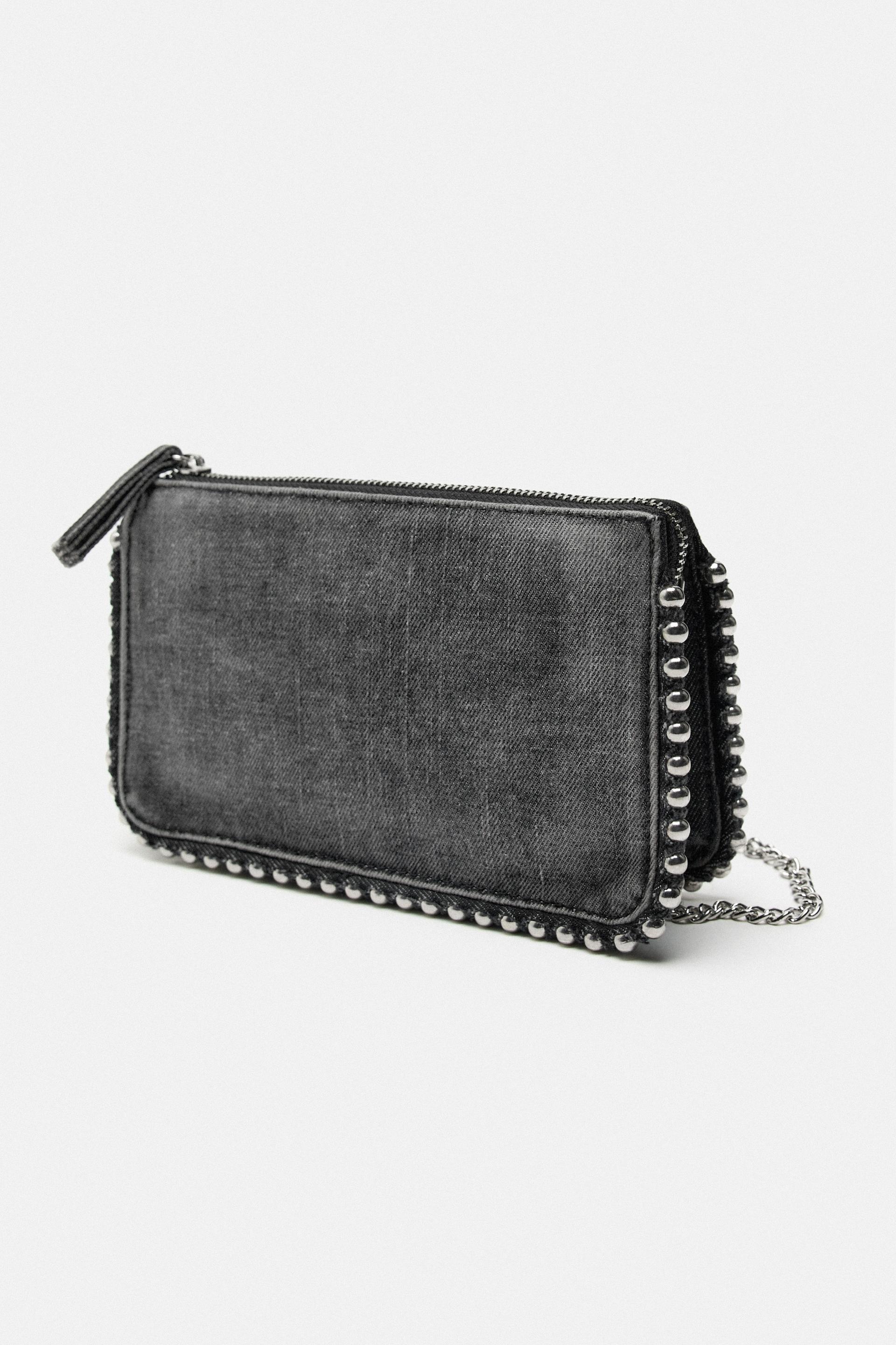 Studded black crossbody bag zara Clearance