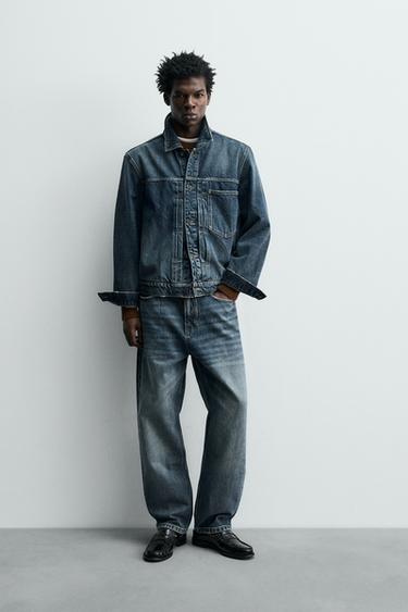 ДЖИНСОВА КУРТКА ЗІ СКЛАДКАМИ - Синій Zara - Зображення 0