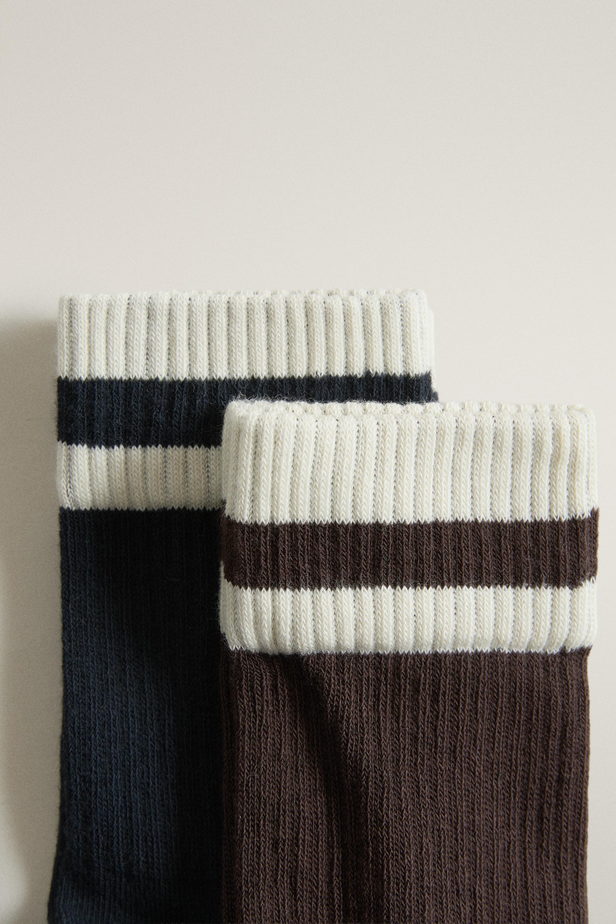 COTTON STRIPE SOCKS (2-PACK)