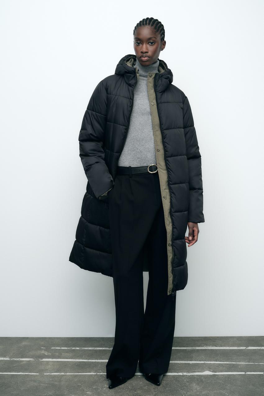 WATER AND WIND PROTECTION LONG REVERSIBLE ANORAK - Black | ZARA  