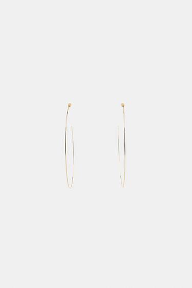 Zara THIN MAXI HOOP EARRINGS - Golden