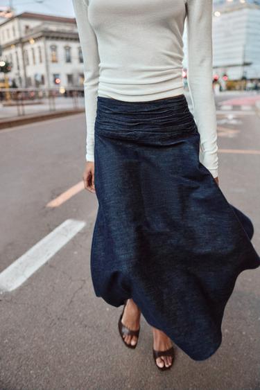 Z1975 ASYMMETRIC MIDI SKIRT - Blue by Zara - Image 1