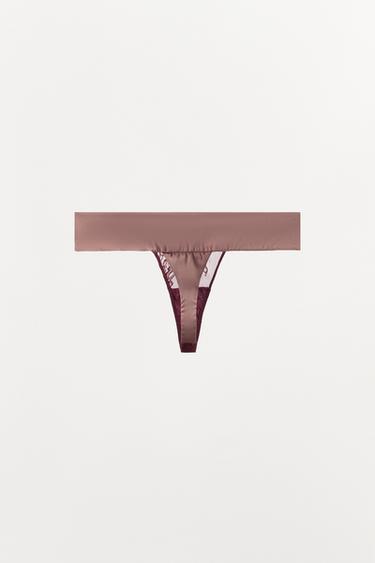 TANGA BIMATIÈRE EN DENTELLE - Rose poudré de Zara - Image 4